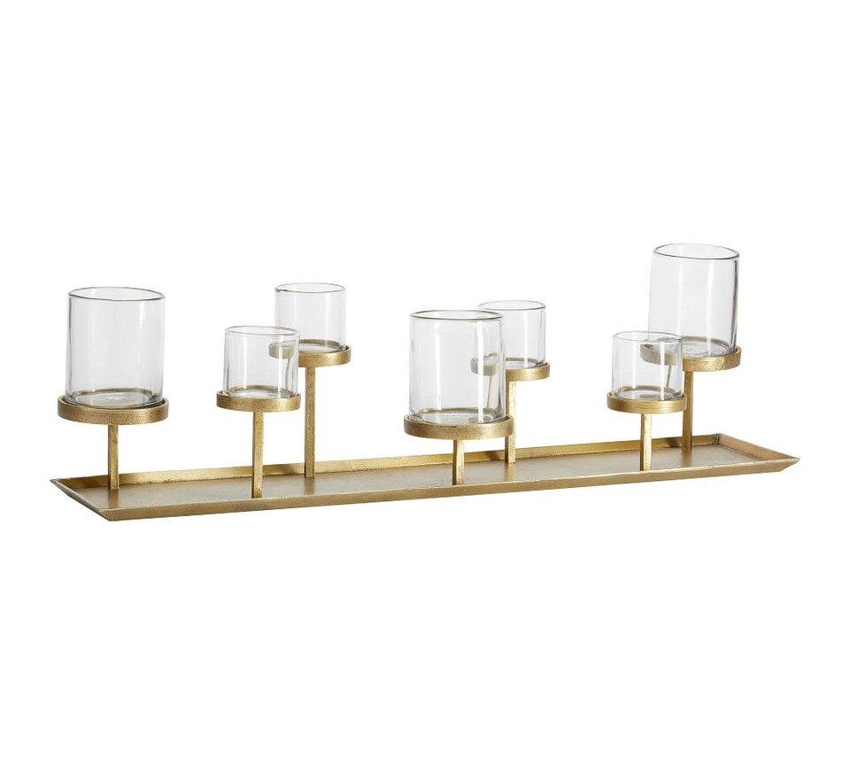 Draper Brass Pillar Candle Centrepiece Pottery Barn Australia